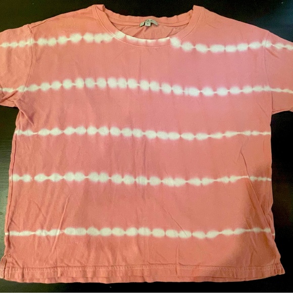 Rails Roman *Excellent* Pink and White Waves 100% Cotton Tee. Size M - Picture 1 of 5